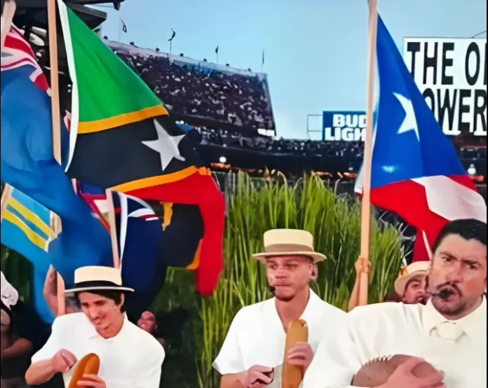 image St Kitts and Nevis National Flag gets screentime at Superbowl Halftime