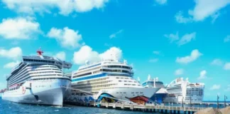 Four major cruise ships dock at Port Zante on Tuesday