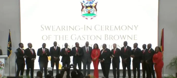 Gaston Browne Sworn In for Fourth Term, Announces New Cabinet Portfolios