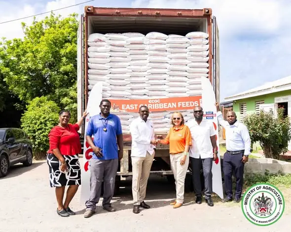 ECGC Donates Animal Feed to Support Livestock Sector in St. Kitts and Nevis