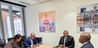 Dr Terrance Drew met with the Immediate Past President and Chairman of the Board of Directors of Afreximbank, Benedict Oramah
