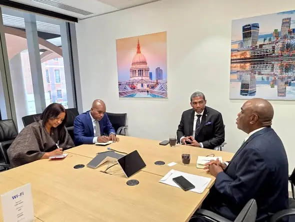 Dr Drew meets AFREXIM Bank official  Benedict Oramah during London Visit