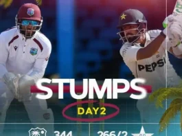 West Indies Post 334 as Captain Roston Chase Leads Fight in Second Test against Pakistan