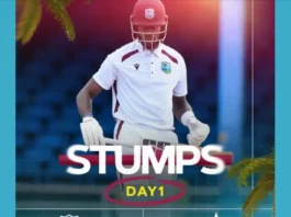 Greaves' Unbeaten Fifty Lifts West Indies to 239/5 on Day One Against Pakistan